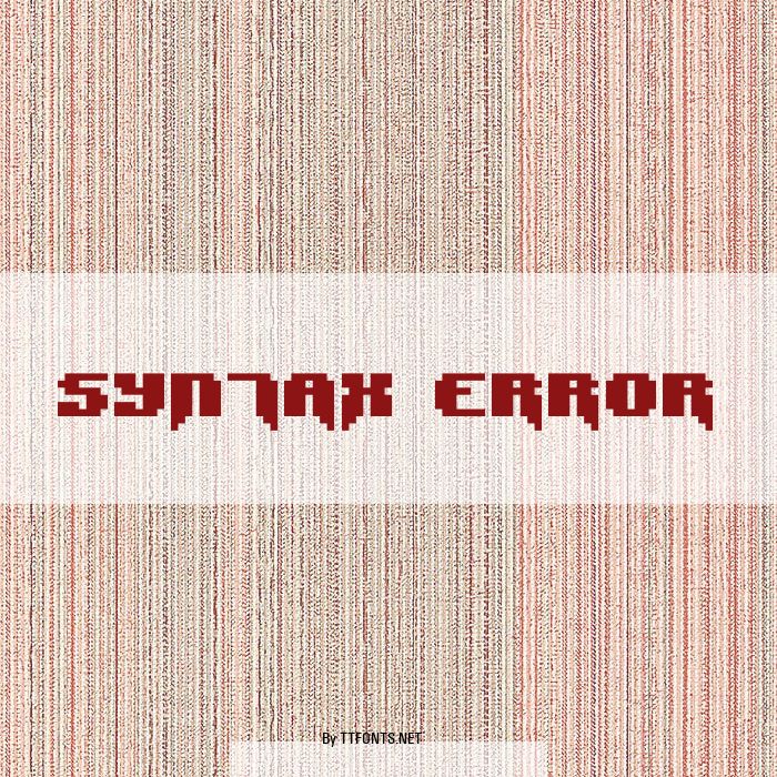 Syntax Error example